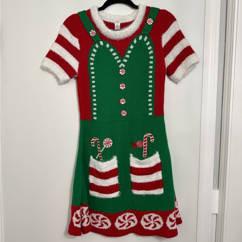 Red and Green Holiday Elf Dress